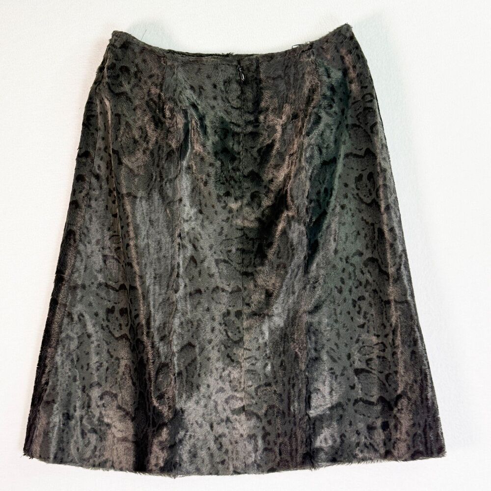 Vintage 90s | Philippe Adec Paris | Animal Print Faux Fur Gray | Sz 4 / 36 EU